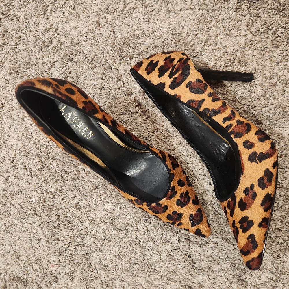 Brown and Black High Heeled Pumps